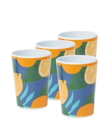 The Outdoor Living Collection Melamine 4 Summer Tumbler Set - Citrus