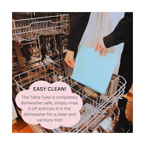 The Table Tyke 100% Silicone Placemat with Teething Edge Bumper/Spill Stopper | Dishwasher Safe, Travel Ready Non-Slip Suction Activity Mat for Infants, Babies, Toddlers, Children, Kids