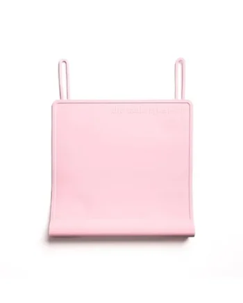 The Table Tyke Silicone Suction Placemat | Teething Edge Bumper/Spill Stopper | Dishwasher Safe, Travel Ready, Fits Highchairs | Suction Cup Activity Mat for Babies & Toddlers | BPA Free (Ballet Pink)