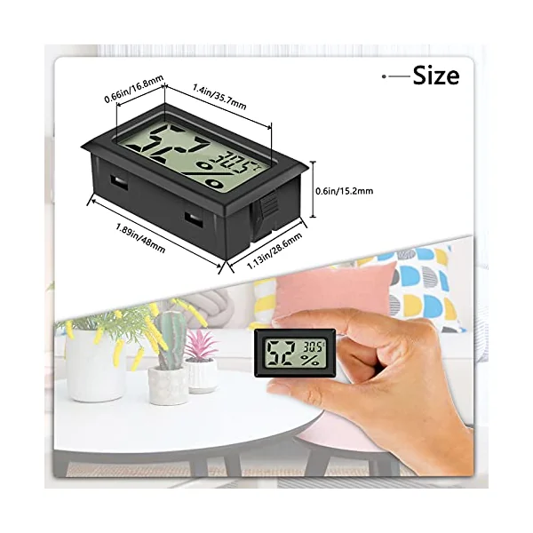 Thlevel Mini Hydrometer Temperature Monitor Room Thermometer | for Greenhouse Home Office 6 Pack