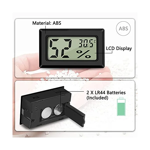 Thlevel Mini Hydrometer Temperature Monitor Room Thermometer | for Greenhouse Home Office 6 Pack