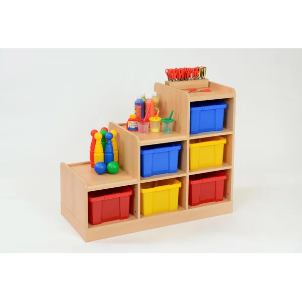 Tiered Storage Unit - 6 Plastic Trays (Left)