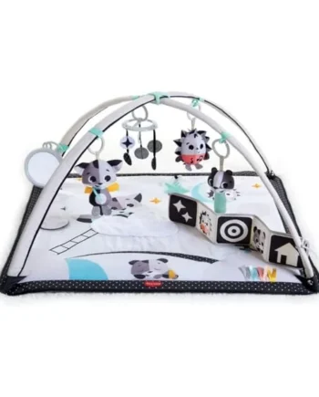 Tiny Love Black & White Gymini, 2-in-1 Musical Baby Play Mat, 0+ Months, Baby Play Gym, 18 Activities, Interactive Musical Toy, High Contrast Book, Adjustable Arches, Magical Tales