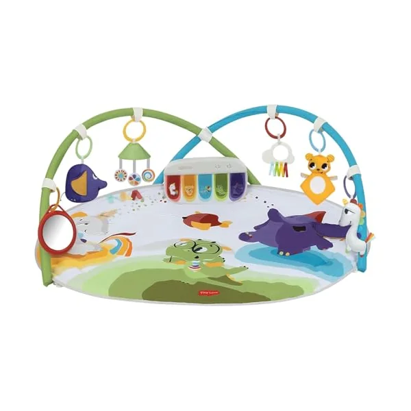 Tiny Love Developmental Gymini, Baby Play Gym with Music, 0+ Months, Baby Play Mat, 20 Activities, Musical Take-Along Toy, Adjustable Arches, Smart and Adjustable Design, Born to Party