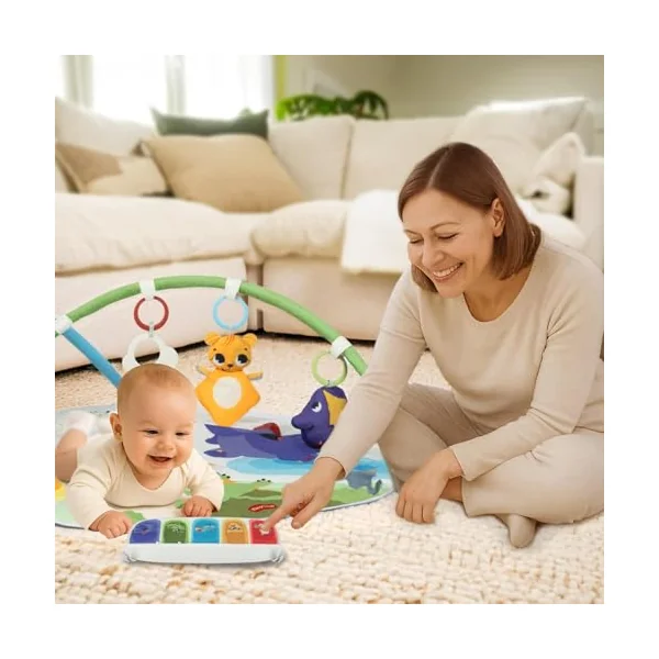 Tiny Love Developmental Gymini, Baby Play Gym with Music, 0+ Months, Baby Play Mat, 20 Activities, Musical Take-Along Toy, Adjustable Arches, Smart and Adjustable Design, Born to Party