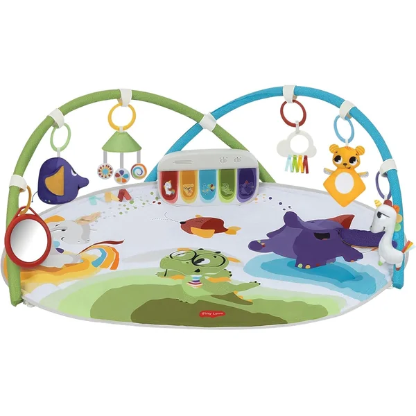 Tiny Love Developmental Gymini, Baby Play Gym with Music, 0+ Months, Baby Play Mat, 20 Activities, Musical Take-Along Toy, Adjustable Arches, Smart and Adjustable Design, Born to Party