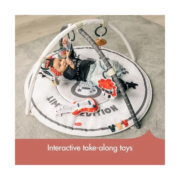 Tiny Love Roll with Me Gymini, Groovy Rock 'n' Roll Inspired Baby Play Gym with Music, 0-36 Months, Baby Play Mat, 20 Activities, Musical Take-Along Toy, Adjustable Arches, Tiny Rockers