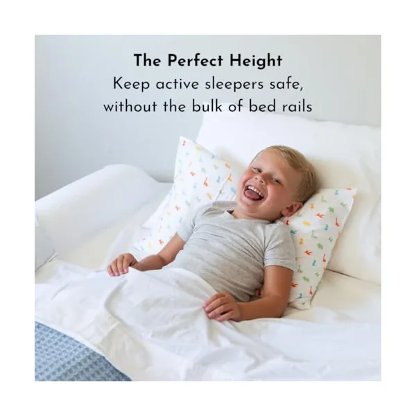 Toddler Bed Bumper Guard – Soft Foam Safety Bed Rail for Toddlers with Non-Slip Cover – Child Sleep Barrier for Twin, Full, Queen & King Mattress – Washable Kids Protection for Home or RV (2 Pack)