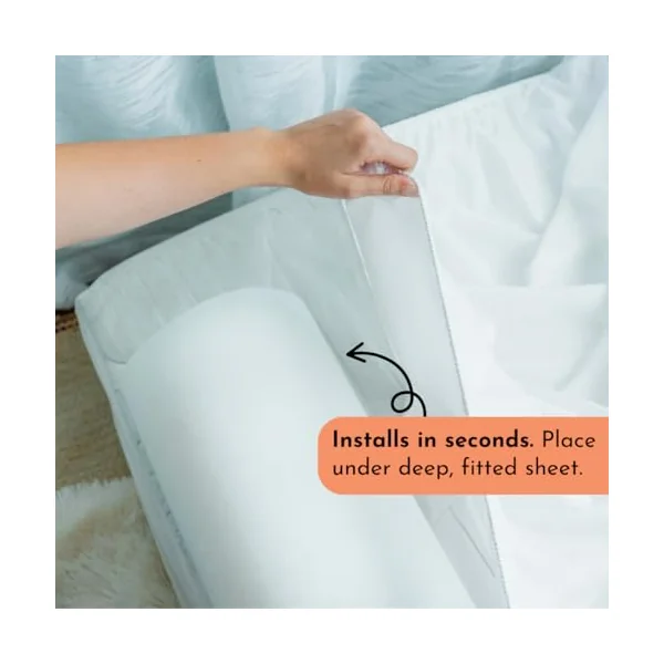 Toddler Bed Bumper Guard – Soft Foam Safety Bed Rail for Toddlers with Non-Slip Cover – Child Sleep Barrier for Twin, Full, Queen & King Mattress – Washable Kids Protection for Home or RV (2 Pack)