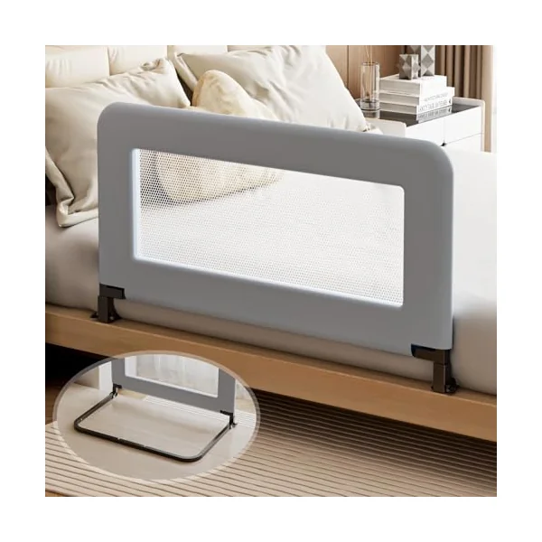 Toddler Bed Guard Rail for Baby - Sturdy Metal Safety Rail for Twin, Crib, Queen, Bunk, Full Side Beds - Kids Guardrail Protector (48 inch)