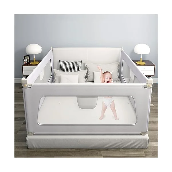 Toddler Bed Rail Guard, Kids Bed Guard Rail for Toddlers, Baby Bed Rail Guard for End of Bed, All-Round Sturdy Baby Bed Fence, with Reinforced Anchor Safety System (C 1.5m)