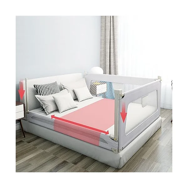 Toddler Bed Rail Guard, Kids Bed Guard Rail for Toddlers, Baby Bed Rail Guard for End of Bed, All-Round Sturdy Baby Bed Fence, with Reinforced Anchor Safety System (C 1.5m)