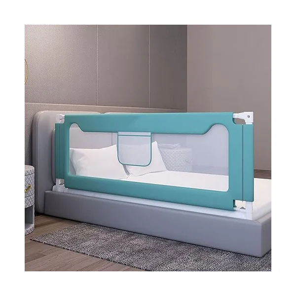 Toddler Bed Rails, Baby Bed Rail Guard for End of Bed, Safety Bed Guard Rails for Kids, Extra Tall Kids Bed Guardrail, Breathable Mesh Vertical Lifting Baby Rail (B 1.2m)