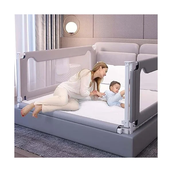 Toddler Bed Rails, Baby Bed Rail Guard for End of Bed, Safety Bed Guard Rails for Kids, Extra Tall Kids Bed Guardrail, Breathable Mesh Vertical Lifting Baby Rail (B 1.2m)