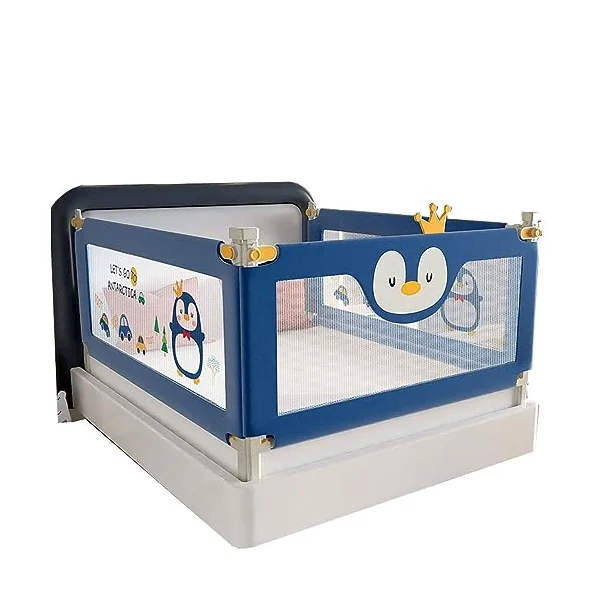 Toddler Bed Rails, Guard Extra Tall Kids Bed Guardrail, Vertical Lifting Collapsible Baby Safety Bed Rail, with Breathable Mesh & Double Safety Child Lock (A 1.5m)