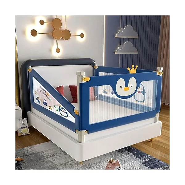 Toddler Bed Rails, Guard Extra Tall Kids Bed Guardrail, Vertical Lifting Collapsible Baby Safety Bed Rail, with Breathable Mesh & Double Safety Child Lock (A 1.5m)