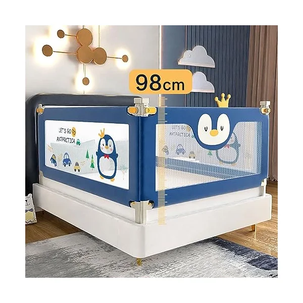 Toddler Bed Rails, Guard Extra Tall Kids Bed Guardrail, Vertical Lifting Collapsible Baby Safety Bed Rail, with Breathable Mesh & Double Safety Child Lock (A 1.5m)