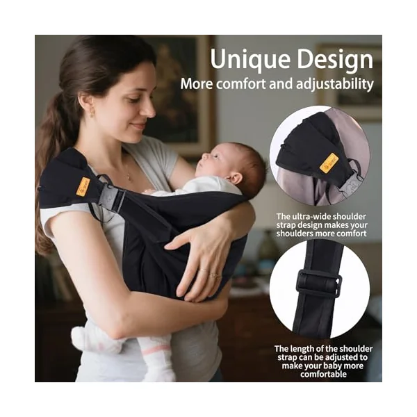 Toddler Carrier Sling Baby Carrier Newborn Baby Sling Carrier Baby Carriers from Newborn Baby Wrap Carrier Toddler Sling with Extra Wide Cozy Strap, Safety Adjustable Ergonomic Toddler Carrier
