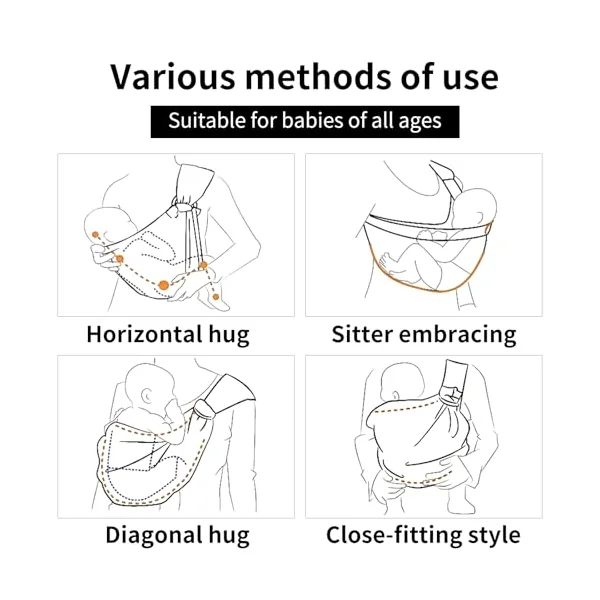 Toddler Carrier Sling Baby Carrier Newborn Baby Sling Carrier Baby Carriers from Newborn Baby Wrap Carrier Toddler Sling with Extra Wide Cozy Strap, Safety Adjustable Ergonomic Toddler Carrier