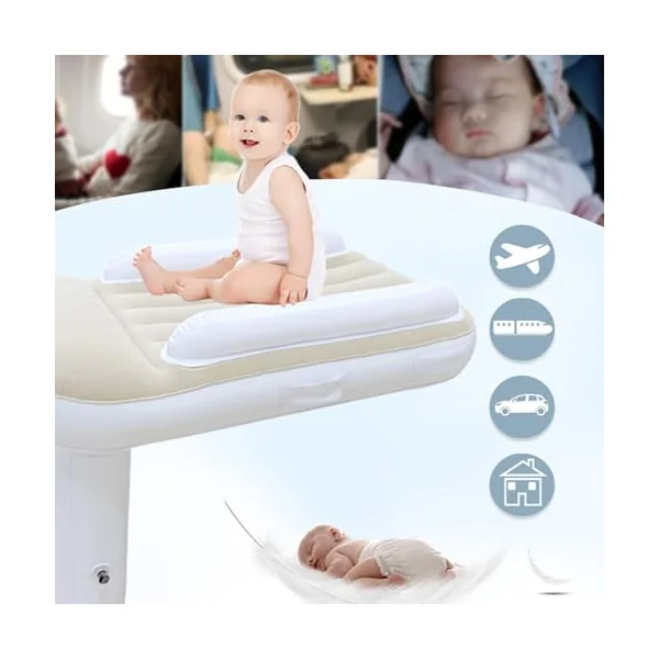 Toddler Inflatable Mattress Secure High Guardrail Quick Inflation Portable Carry Bag Indoor Outdoor Lightweight Baby Bed for Outdoor