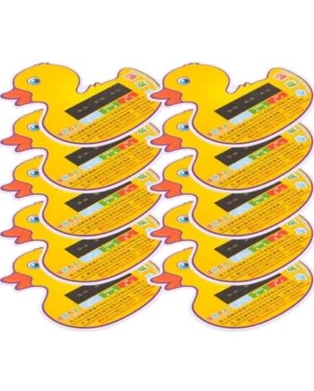 Toddmomy 10pcs Baby Bath Temperature Monitor Duck Shaped Lightweight Plastic Thermometers with Digital Lcd Display for Newborns Bath Time and Traveling