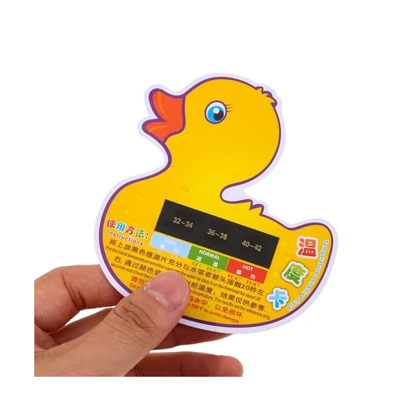 Toddmomy 10pcs Baby Bath Temperature Monitor Duck Shaped Lightweight Plastic Thermometers with Digital Lcd Display for Newborns Bath Time and Traveling