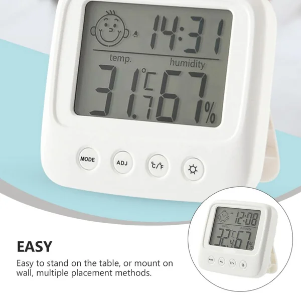 Toddmomy Boys and Girls Room LCD Screen Electronic Digital Display Wall Mounted Indoor Thermometers for Home Baby Room