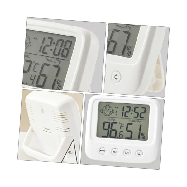 Toddmomy Boys and Girls Room LCD Screen Electronic Digital Display Wall Mounted Indoor Thermometers for Home Baby Room
