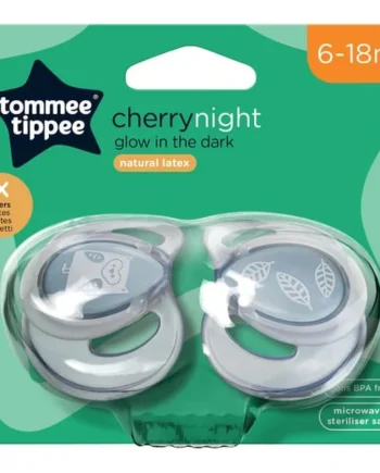 Tommee Tippee 2 Cherry Night Soothers 6-18m - Blue