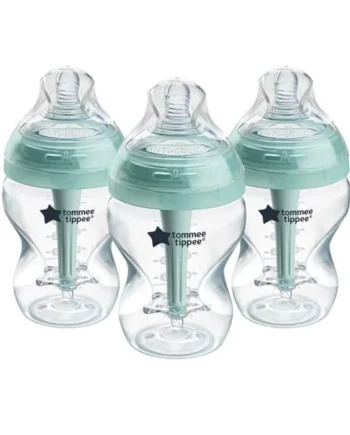 Tommee Tippee Advanced Anti-Colic Baby Bottle Breast-Like Teat 0m+ 260ml | Pack of 3, Slow Flow Breast-Like Teat, Self-Sterilising, Natural Latch Design, BPA Free