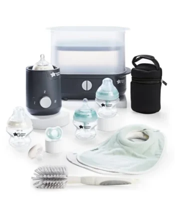Tommee Tippee Complete Feeding Set Electric Steam Steriliser | Includes Easiwarm Bottle and Food Warmer, Newborn Self-Sterilising Bottles, Kills 99.9% of Bacteria