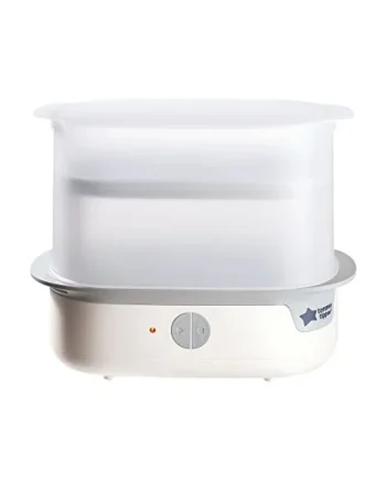 Tommee Tippee Electric Steam Baby Bottle Steriliser 5-Minute Cycle White | Kills 99.9% of Bacteria, Suitable for Baby Bottles, Soothers and Feeding Accessories
