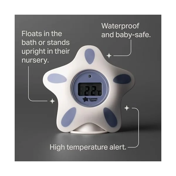Tommee Tippee InBath Digital Thermometer 0m+ | Waterproof and Floats in Water, Easy to Read LCD Display, Suitable for Bathtime and Nursery Use