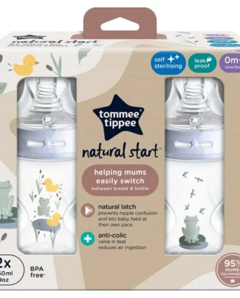 Tommee Tippee Natural Start Anti-Colic Baby Bottles 0m+ 2 x 260ml