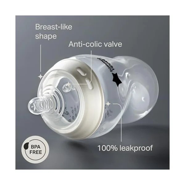 Tommee Tippee Natural Start Baby Bottle Anti-Colic 340ml | Pack of 2, Medium Flow Breast-Like Teat, Self-Sterilising, Natural Latch Design, Anti-Colic Valve, Pond