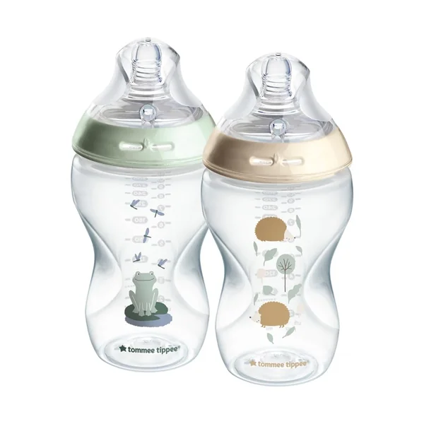 Tommee Tippee Natural Start Baby Bottle Anti-Colic 340ml | Pack of 2, Medium Flow Breast-Like Teat, Self-Sterilising, Natural Latch Design, Anti-Colic Valve, Pond