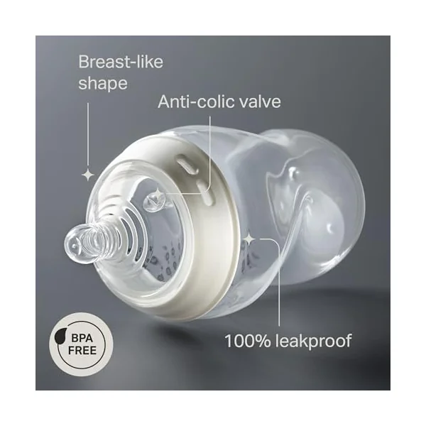 Tommee Tippee Natural Start Baby Bottle Starter Set 0-2m | Includes 150ml Bottles, BPA Free Plastic, Self-Sterilising Design