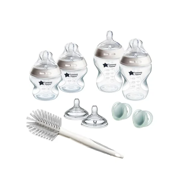 Tommee Tippee Natural Start Newborn Starter Set Anti-Colic | Includes 150ml and 260ml Bottles and Medium Flow Teats Included, BPA Free Plastic, Self-Sterilising Design