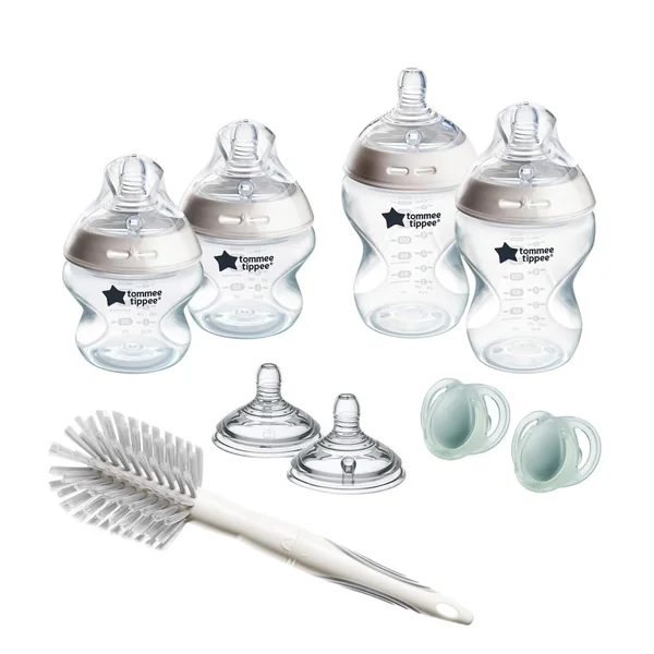 Tommee Tippee Natural Start Newborn Starter Set Anti-Colic | Includes 150ml and 260ml Bottles and Medium Flow Teats Included, BPA Free Plastic, Self-Sterilising Design