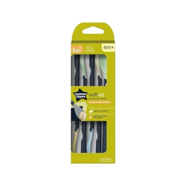 Tommee Tippee Softee Weaning Spoons Anti-Slip Handles Pack of 5 | BPA Free