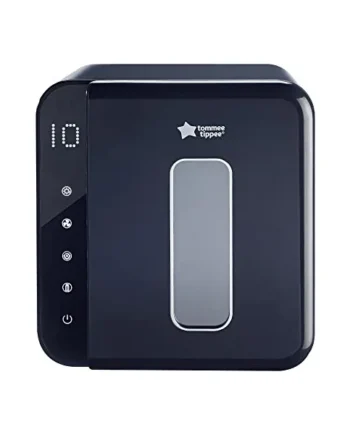 Tommee Tippee UV Baby Bottle Steriliser Black | Kills 99.9% of Bacteria, Dries and Stores Bottles in One Unit, Suitable for Baby Bottles, Soothers and Feeding Accessories
