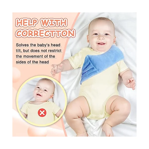 Torticollis Pillows for Infants Neck Support Newborn Toddler Car Seat Head Positioner for Traveling Baby Kid Head Correction Adjustable Soft Cusion