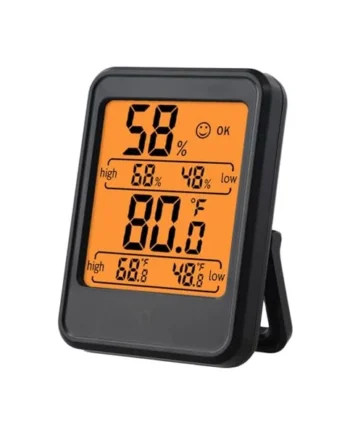 Touch Screen Digital Thermometer Hygrometer, Bright Backlit LCD Humidity Gauge, Portable Magnetic Sensor Baby Room Greenhouse