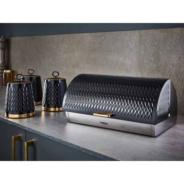 Tower 3 Piece Empire Storage Canisters - Black