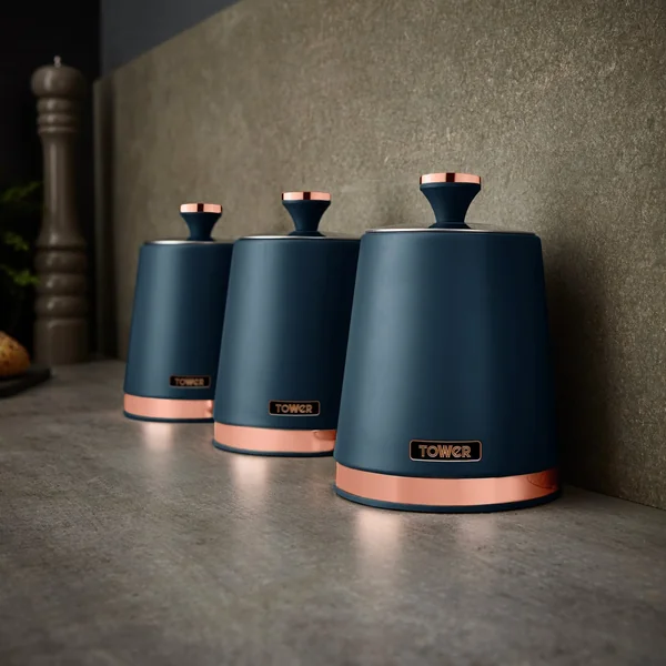Tower Cavaletto Pack of 3 Storage Jars - Midnight Blue