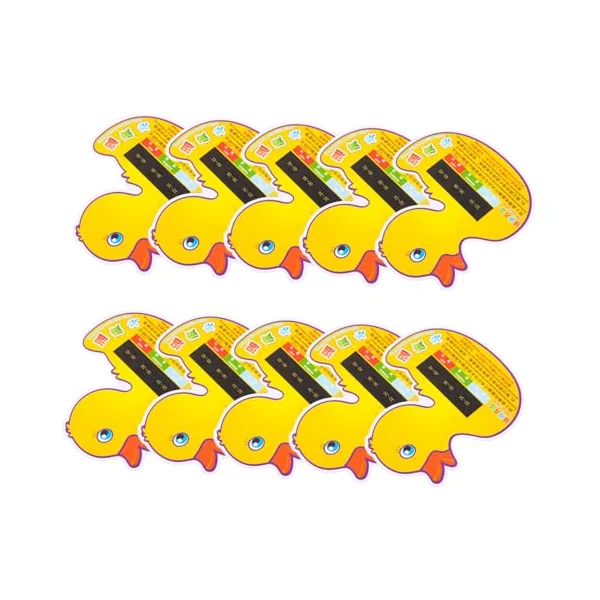 TOYANDONA Bath Thermometer Baby Duck-shaped Temperature Card, 10pcs Plastic Digital Lcd Bath Water Monitor for Newborns, Lightweight Safety Shower Use at Home