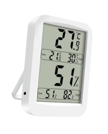TOYANDONA High Precision Indoor Hygrometer with LED Display, Digital for Home Use, Lightweight Abs Material, White Colour, Suitable for Baby Room Temperature and Humidity Monitoring