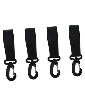 Toyvian 4 Pairs 360 Degree Rotation Multi-Function Stroller Hooks with Polyester Material Black Versatile Hooks for Hanging Baby Diaper Bags and Prams