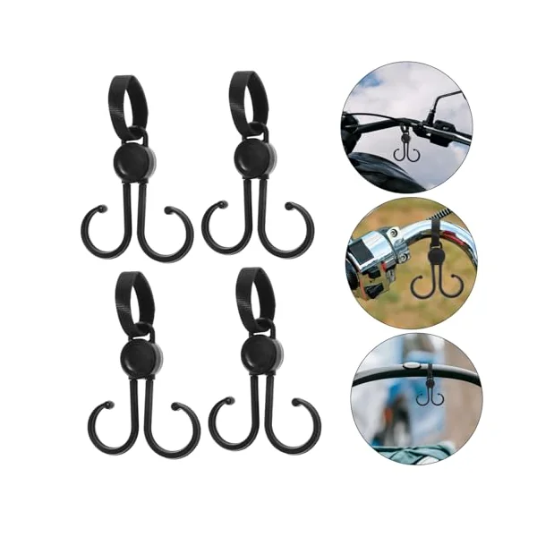 Toyvian 5pcs Stroller Hooks for Hanging Travel Purse Shopping Diaper Bags Organizer Clip Suitable for Strollers Wheelchairs and Walkers