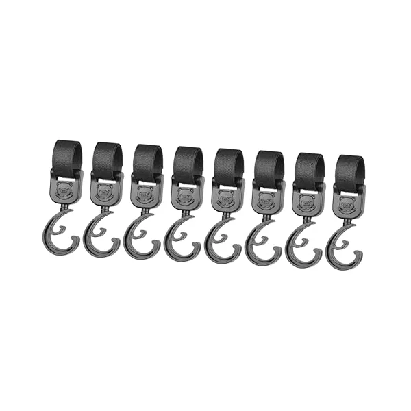 Toyvian 8pcs Stroller Hooks Bag Clips for Hanging Diaper Bags Convenient Organizer Hanger for Grocery Shopping and Supplies Fits Strollers